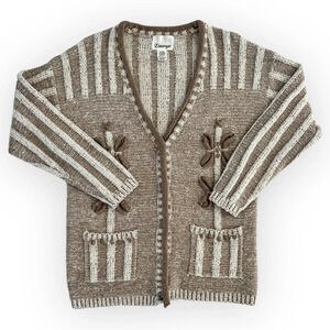 VINTAGE Oversized Earth Toned Knit Cardigan
